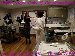 Doctor Tampa performs a gyno exam on big-titted college student Donnaleigh during her hospital visit