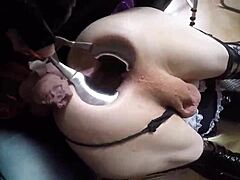 Dominant shemale dominates her slave with anal pissing and enema play