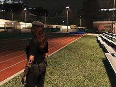 Gta police officer with a big ass takes on a cop in series a night