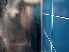 Big ass and big tits amateur couple gets down and dirty in the shower