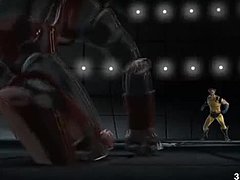 Anime porno hviezda Wolverine sa oddáva horúcemu šukaní s prsnatou babou