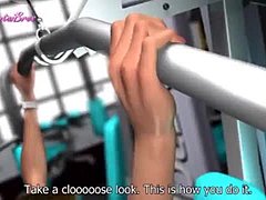 Gayathlete krijgt haar poesje geneukt in 3D cartoon porno