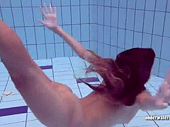 Softcore underwater fun with a hairy Czech teenager