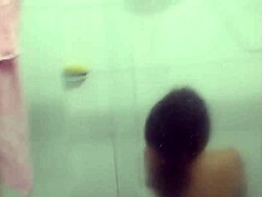 Big tits and naked body in the shower with an old man from Bluezao