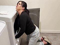 Stepmom London Rose's pussy gets pounded in the washer