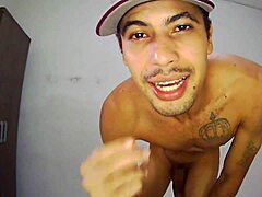 Masturbating Brazilian gay talks dirty on camera