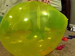 Balloon popping and cum in mouth while fucking with FiFi Foxx