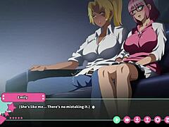 Den animerede gruppeskælling ender med futanari-sex