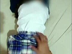 Hijastra stepdad fucks his innocent teen girlfriend in the ass