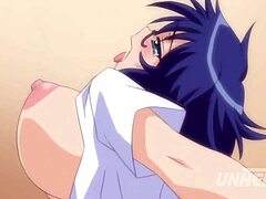 Big boobs and big tits in a creampie hentai video