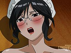 Horny maid with big tits breastfeeds her boss in uncensored hentai video