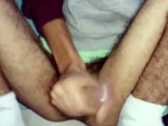 Gay Cumshot Action with Friends