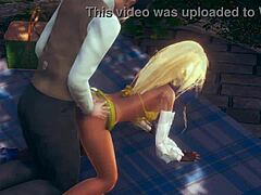 Rikkus FF cosplay verandert in een hete sekssessie met een man in Hentai gameplay