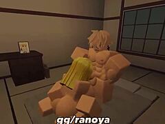 A sex worker gets penetrated by a large-endowed Roblox character