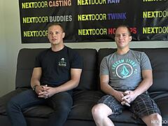 Amadores héteros experimentam sexo oral gay pela primeira vez durante o casting - Nextdoorstudios