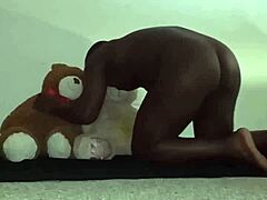 Three bears of different skin tones indulge in furry threesome with toys