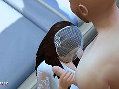 Forførende bryllupsnatt - Sims 4 tegneserie kjærlighetsscene