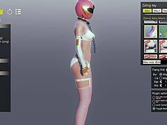 3D-animeret hentai til solo leg